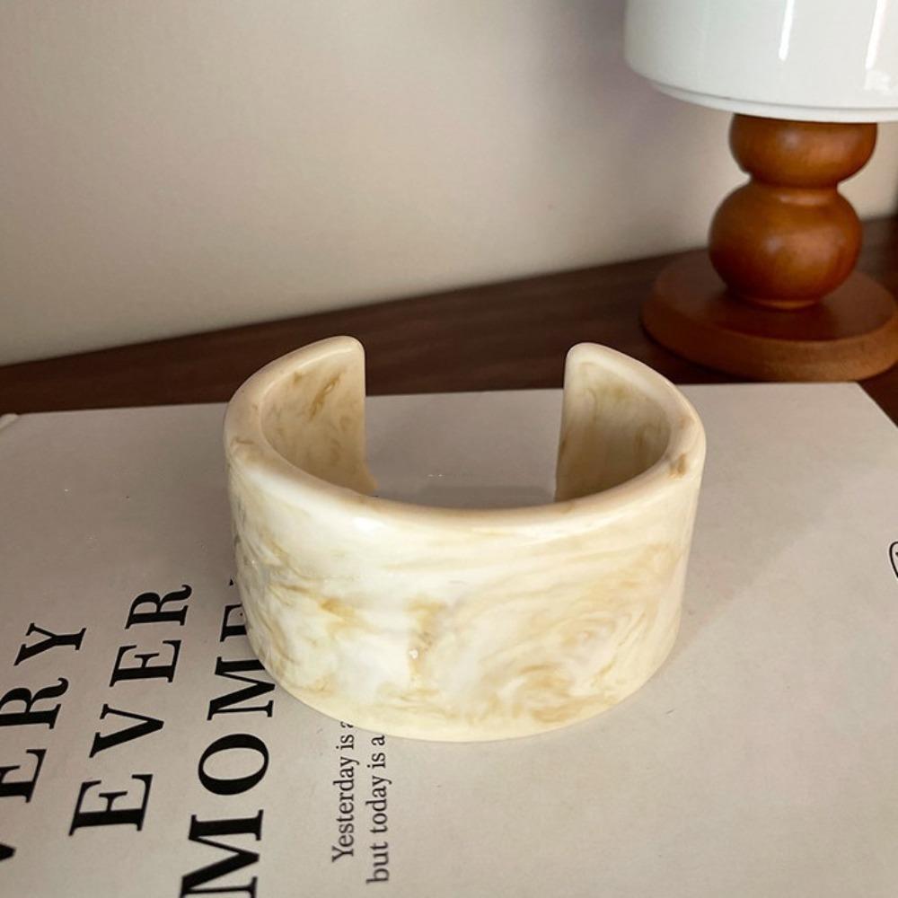 Europe American Style Irregular Resin Bangle Bohemian Chunky Bangles Retro Hand Ring  Women