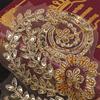 1Pair Gorgeous 3D Gold Beads Appliques DIY Craft Sequin Clothing Patches Exquisite Vintage Clothing Applique Sewing