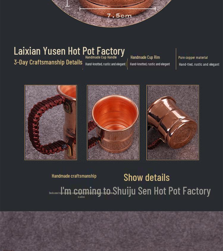 Handmade Japanese-Style Thickened Pure Copper Beer & Water Cup