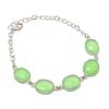 Green Chalcedony Gemstone 925 Sterling Silver Jewelry Bracelet 7-8" KJ-1729