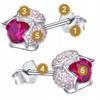 S925 Earrings Flowers Tulips Colorful Zircons