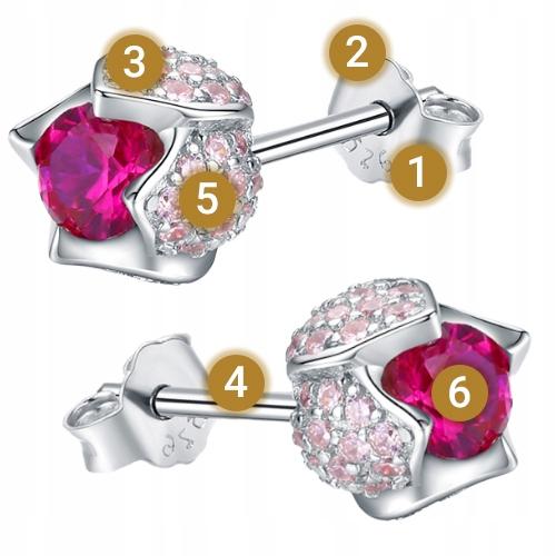 S925 Earrings Flowers Tulips Colorful Zircons