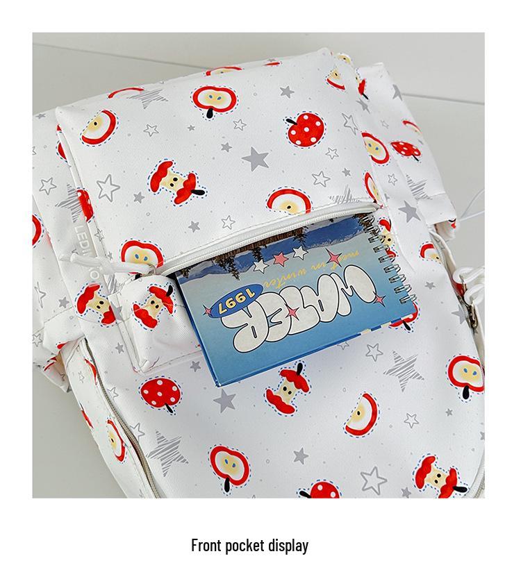 Lightweight Cute Print Backpack for Middle & High School Girls: Large Capacity