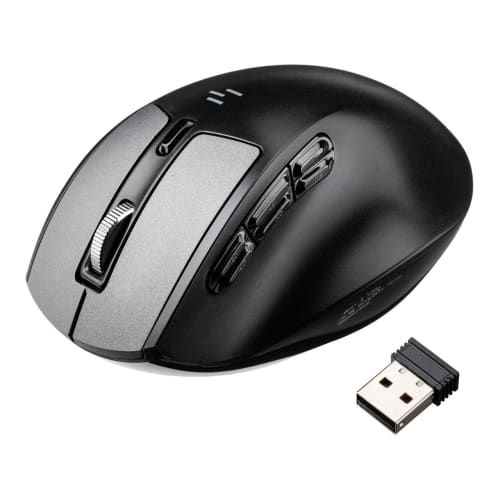 Sanwa Direct Ergonomisk Mus Bluetooth Trådløs Oppladbar Stille 9 Knapper Knapptildeling med LCD-skjerm Svart 400-MAWBT171
