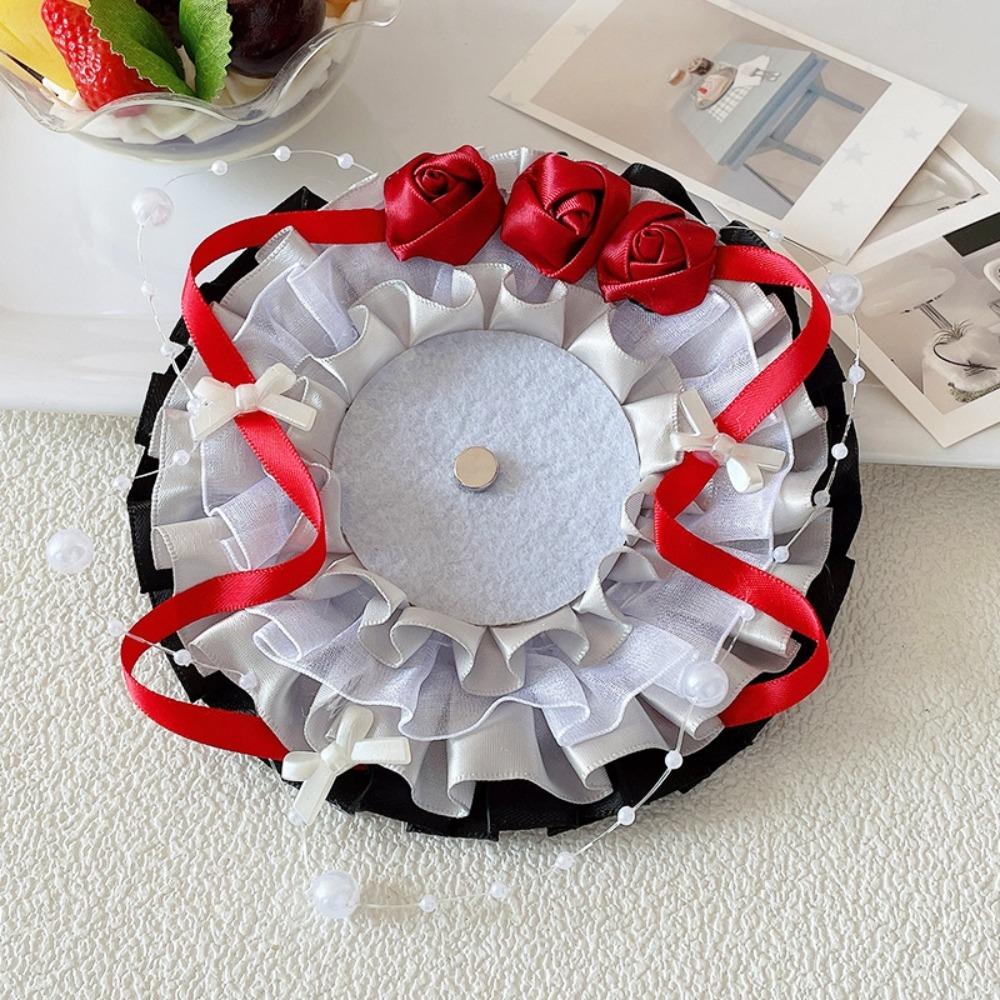 

Rose Magnetic Anime Badge Holder Lace Ornate Ribbon Badge Flower Pins Display Base Badge Display Style 12