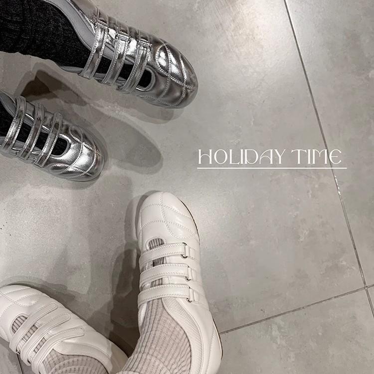 

[Shei Su Yinyin] Fashion Essence~ Three Velcro Casual Functions Mary Jane Single Shoes Women s Bowling Shoes 35 серебряный