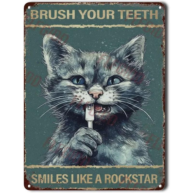 Couple Cat Metal Tin Sign Hotel Lobby Decoration Background Picture Bar Club Poster Home Living Room Wall Decor Animal Plaque