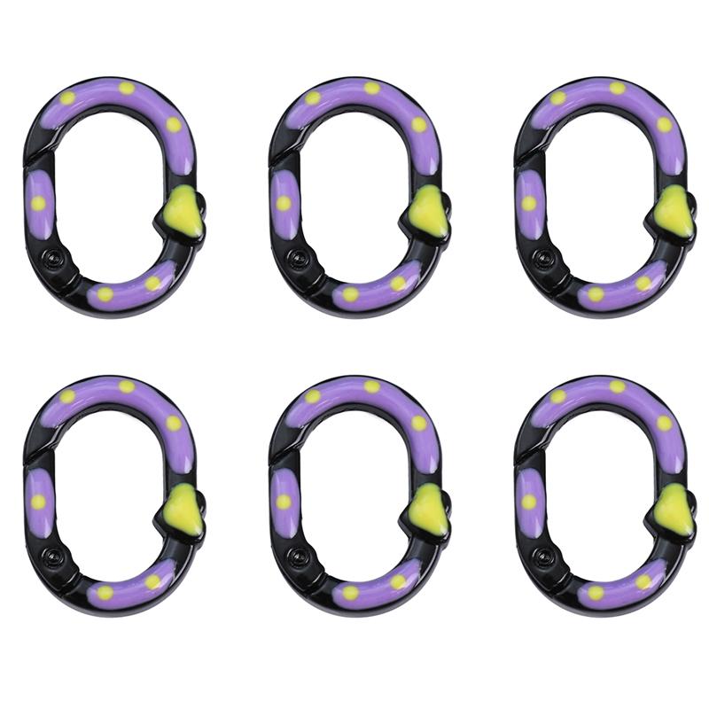 Stop malowany sprayem dwustronny brelok w kształcie serca w kropki owalny krople oleju akcesoria DIY