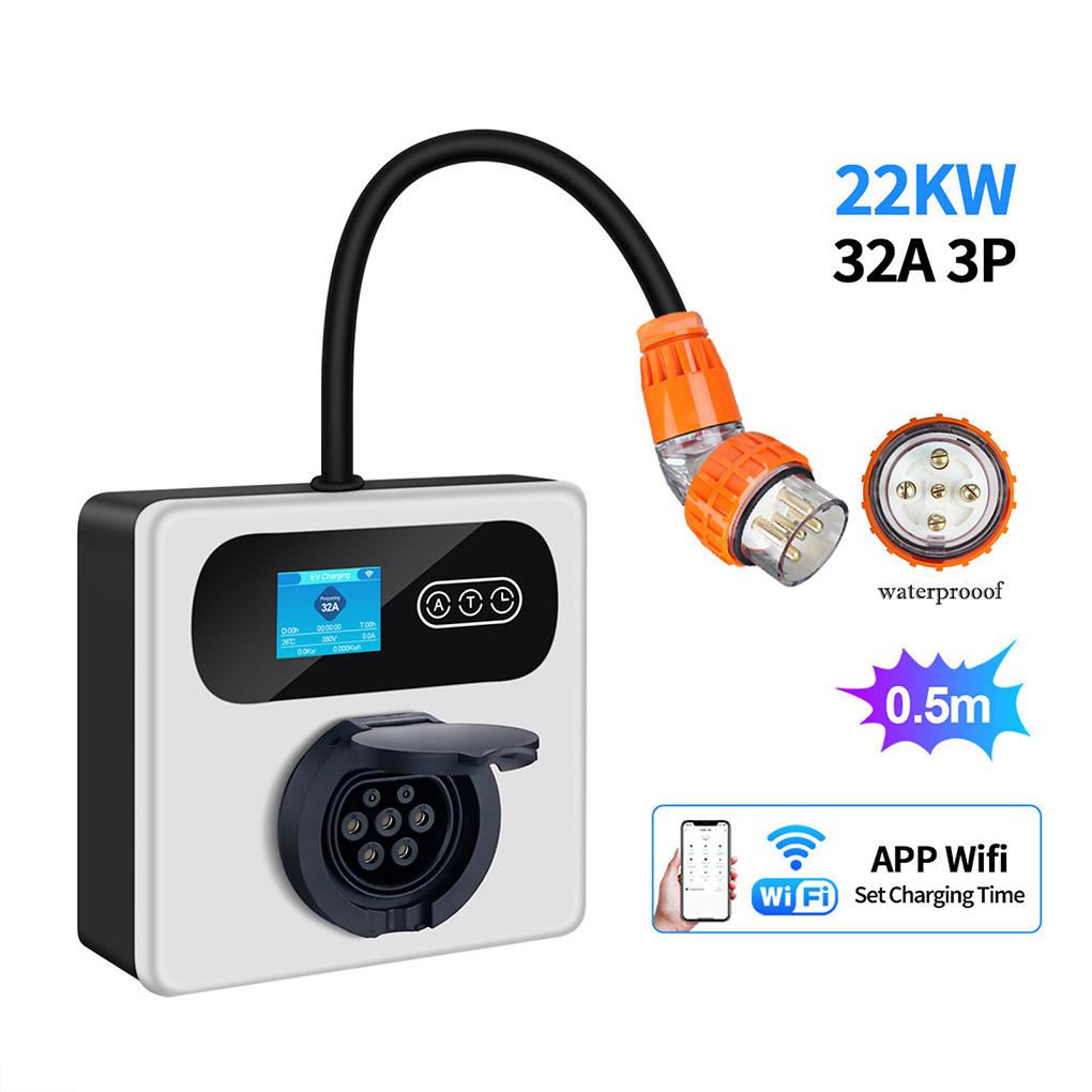 Protable 11/22KW EV Charger Mobile With AU 3Phase 5PIN CEE Plug Type 2 Socket Ev Charger