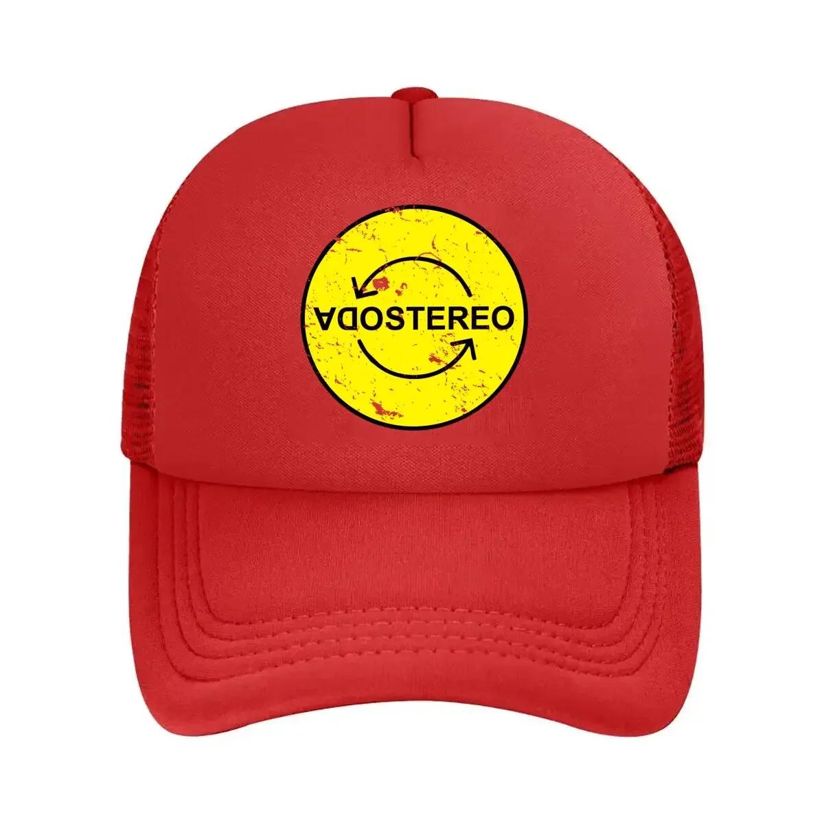 Retro  styled Yellow Circular AUDIOSTEREO Logo Mesh Baseball Cap One Size