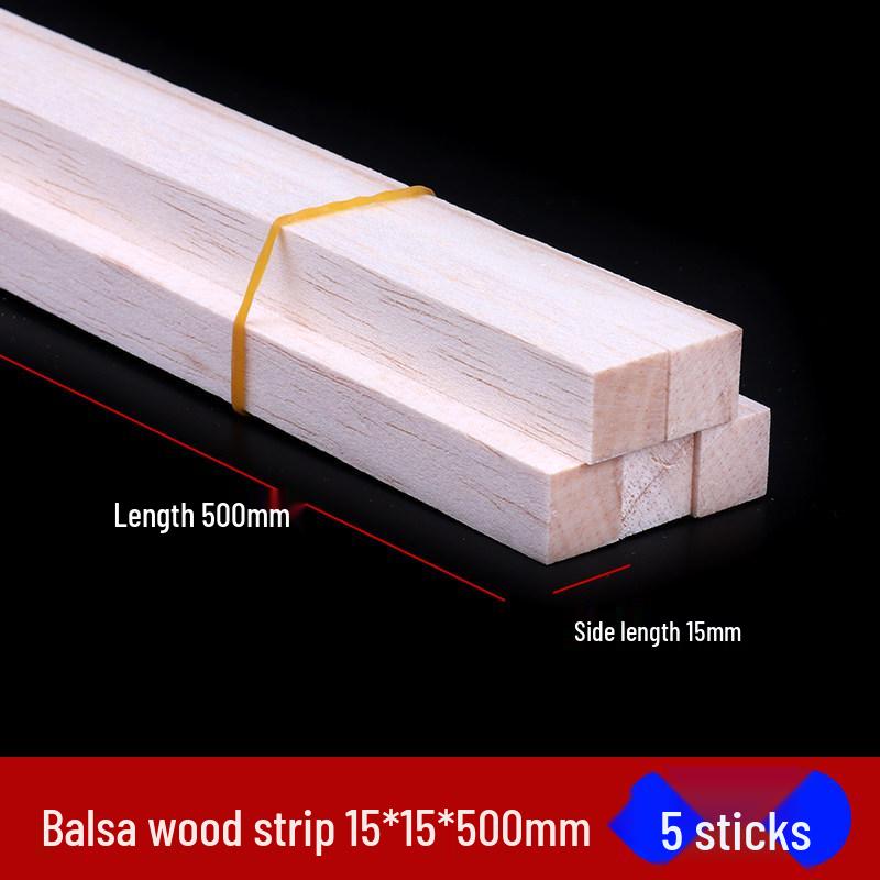 DIY Handmade Balsa Wood Round Rods and Strips for Model Building and Aircraft Model Kits