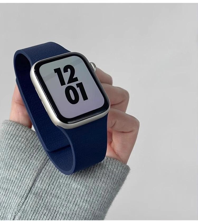 Silicone Bracelet Belt Magnetic Strap Band For Apple Watch Ultra 2 49mm 44mm 45mm 46mm 42mm 40mm iWatch Series 10 8 7 6 5 9 SE