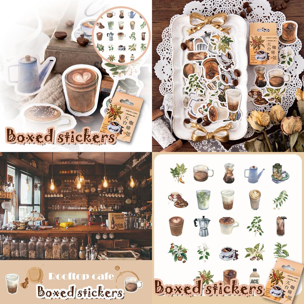 Stunning 46 Pcs Coffee Pattern Scrapbook Journal Stickers For Personalized Notebook Decoration