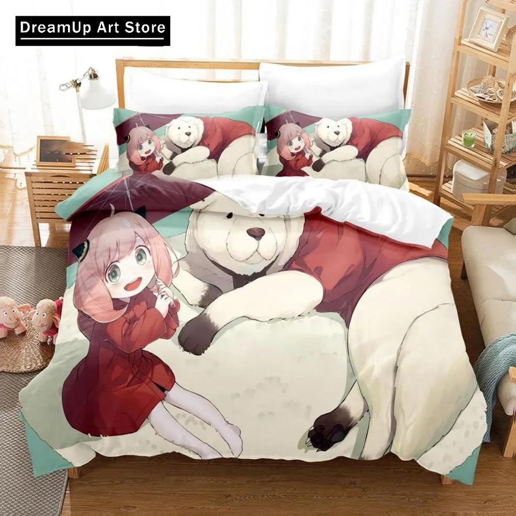 Anime Spy X Family Anya Bedding Set Duvet Cover Bed Set Quilt Cover Twin Single Queen King Size Boys Adult Home Textile Decor