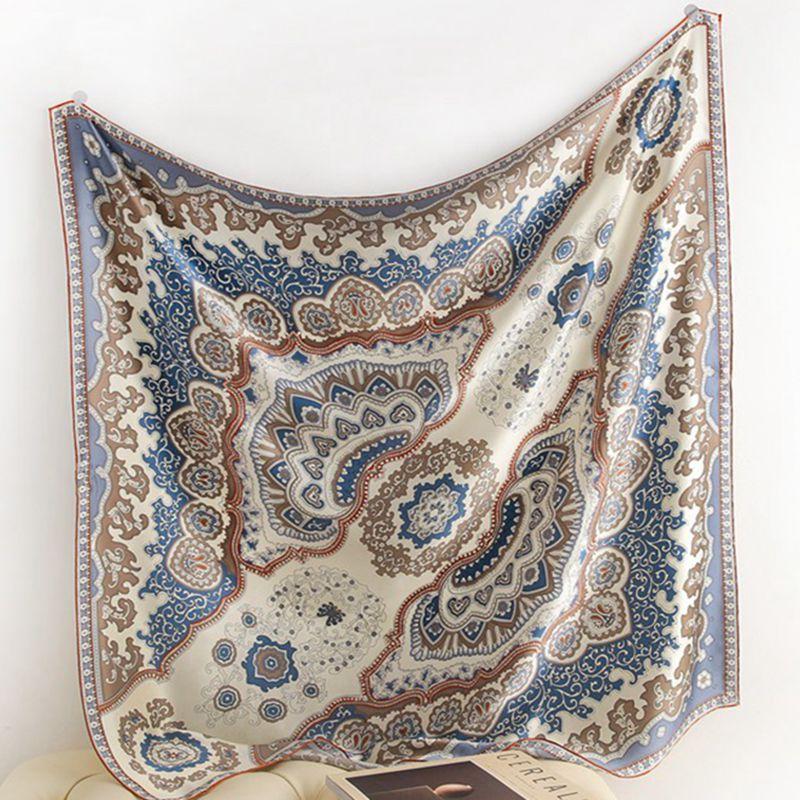 

Шелковый квадратный шарф Талия Барабан Цветок Однотонный Креп-сатин Подрубочный шов 110 см Тутовый шелк Шелковый шарф Шарф Женский Осень и Зима Производитель 106cm