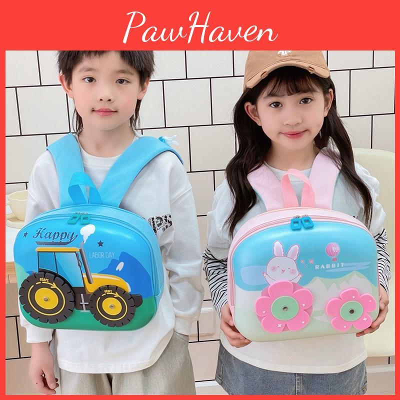 Cartoon Engineering Cute Car Rabbit Flower Pattern Children Hard Shell Backpack