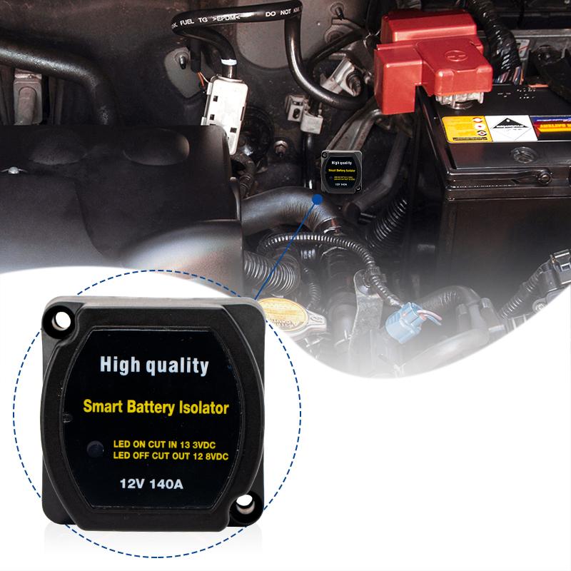 Dual Battery Smart Isolator 12V 140A Voltage Sensitive Split Charge Relay VSR Car Accessories Relay VSR for Camper