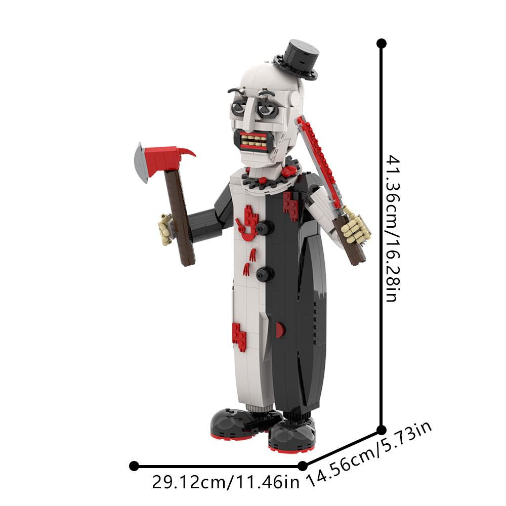 MOC Terifier Art the Clown Building Blocks Model Horror Art the Clown Action Characters Bricks Assembly Toys Kid Halloween Gifts