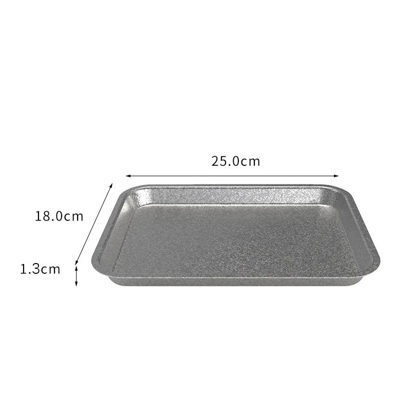 Retro Korean Style Stainless Steel Rectangular square Plate Food Storage Tray Vintage Steak Barbecue Snack Dishes Kitchen tray