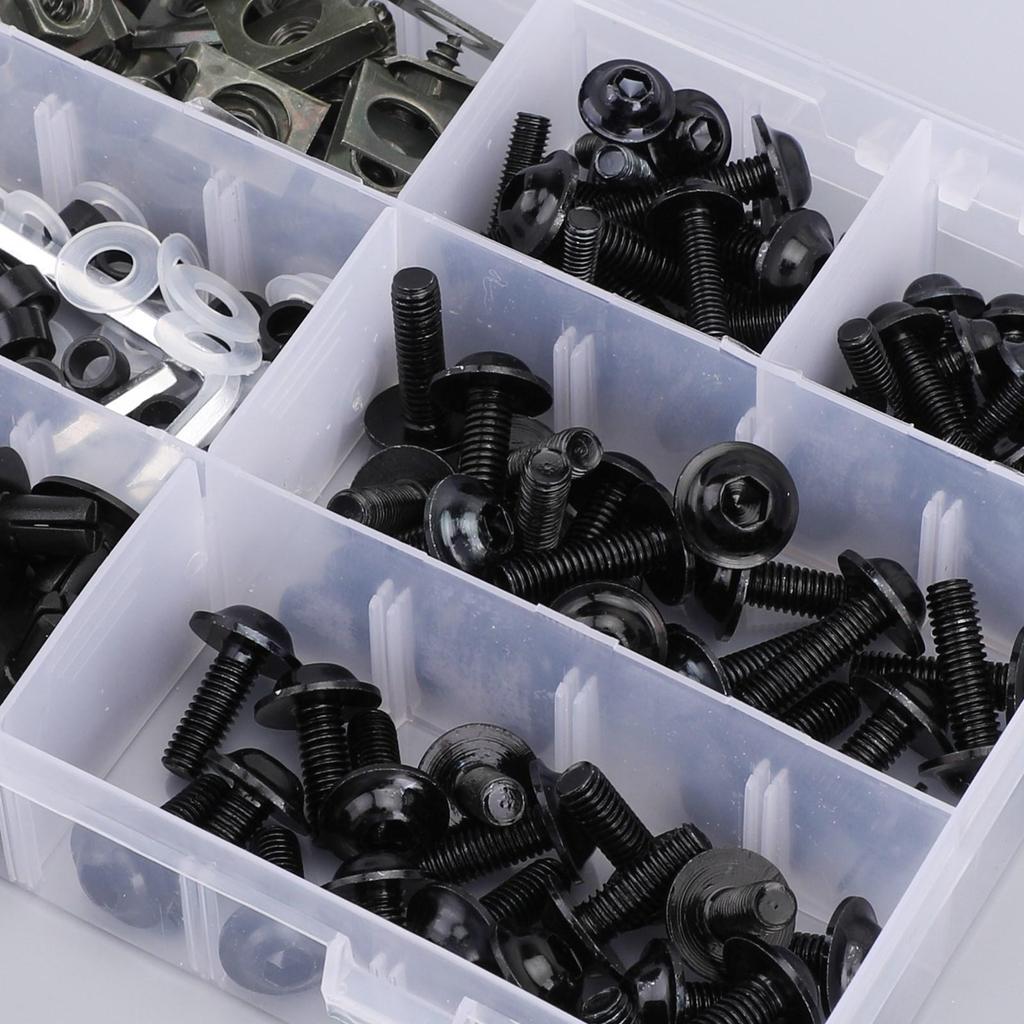 198PCS Motorcycle Sportbike Windscreen Fairing Bolts Kit Fastener Clips Screws for Honda Kawasaki Ducati
