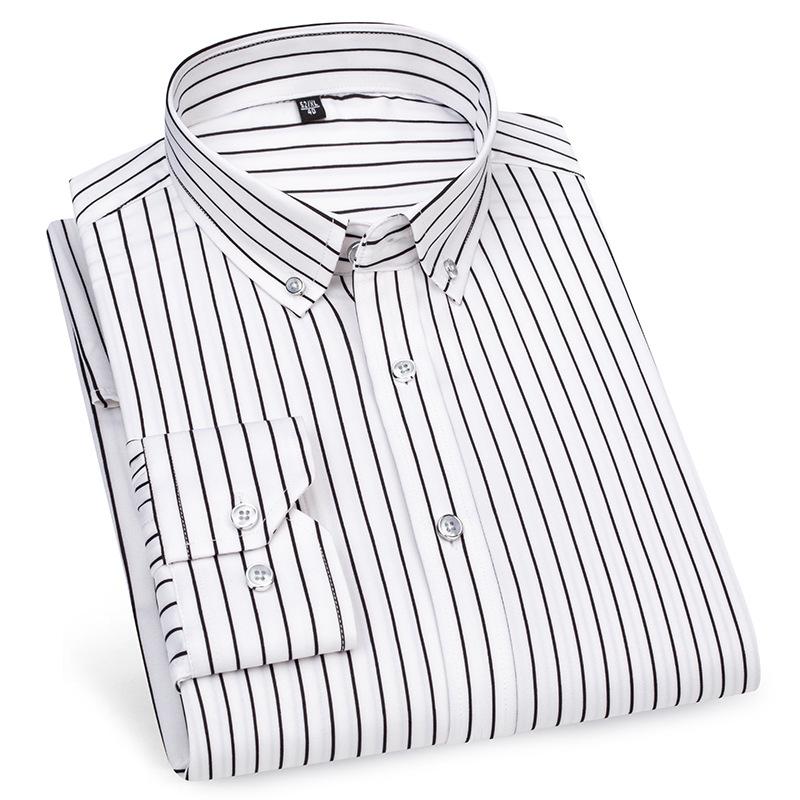 Men's long sleeve shirt Casual stripe non-ironing high quality slim comfortable breathable fashion top spring summer