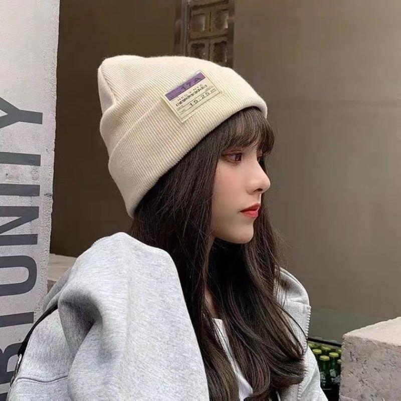 Wool hat women's autumn and winter tide warm knitted hat fashionable solid color face small melon skin cold hat