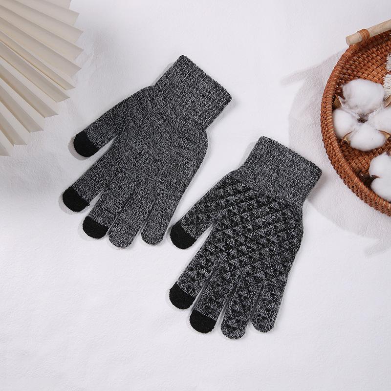 Touchscreen Gloves Men Women Autumn Winter Warm Thermal Thick Korean Style Knitted Driving Riding Fingerless Gloves