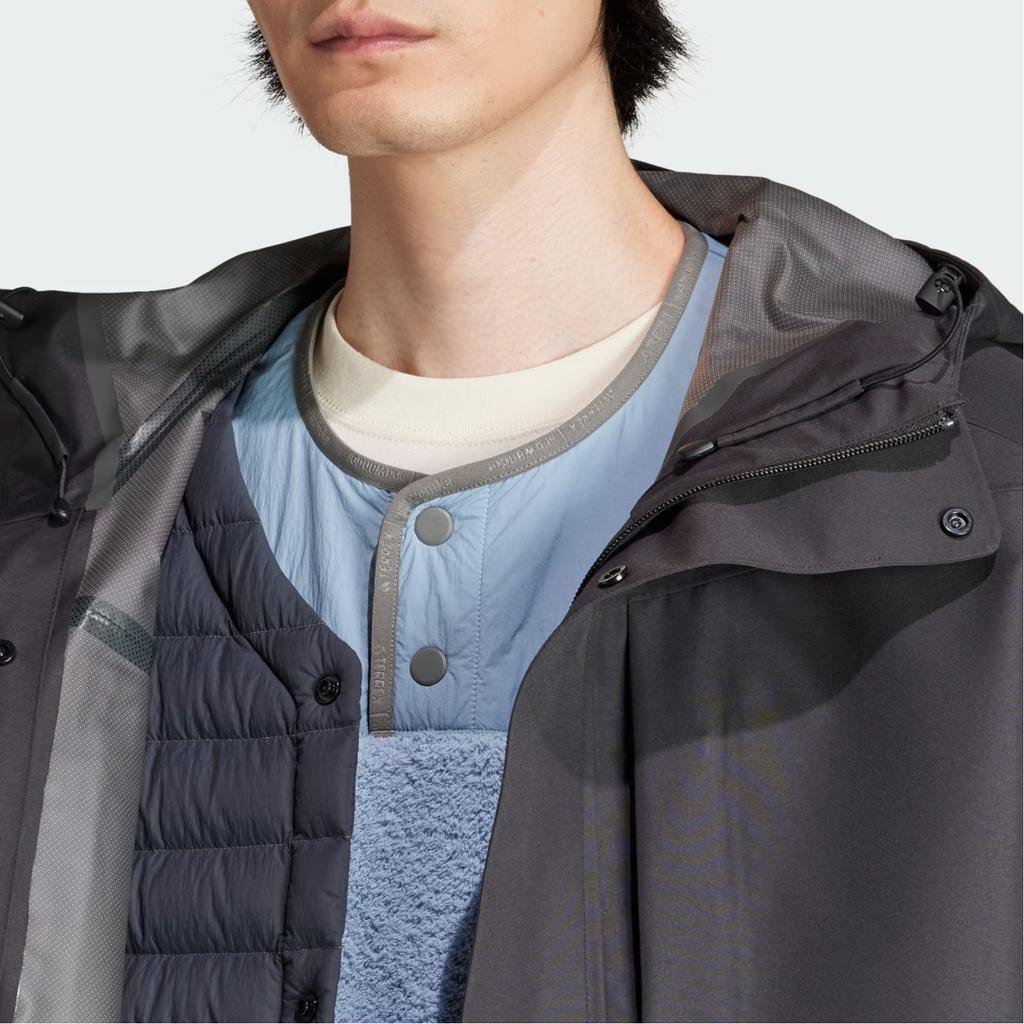 Adidas Terrex X And Wander Collaboration FW23 Outdoor Waterproof 3-In-1 Down Insulated Jacket Men Jacket Black IJ5895