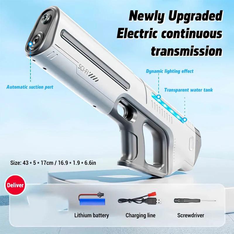 Electric Water Guns For Adults Powerful Squirt Automatic Water Suction Water Blasters Summer Outdoor Beach Toy For Boys Kid Gift
