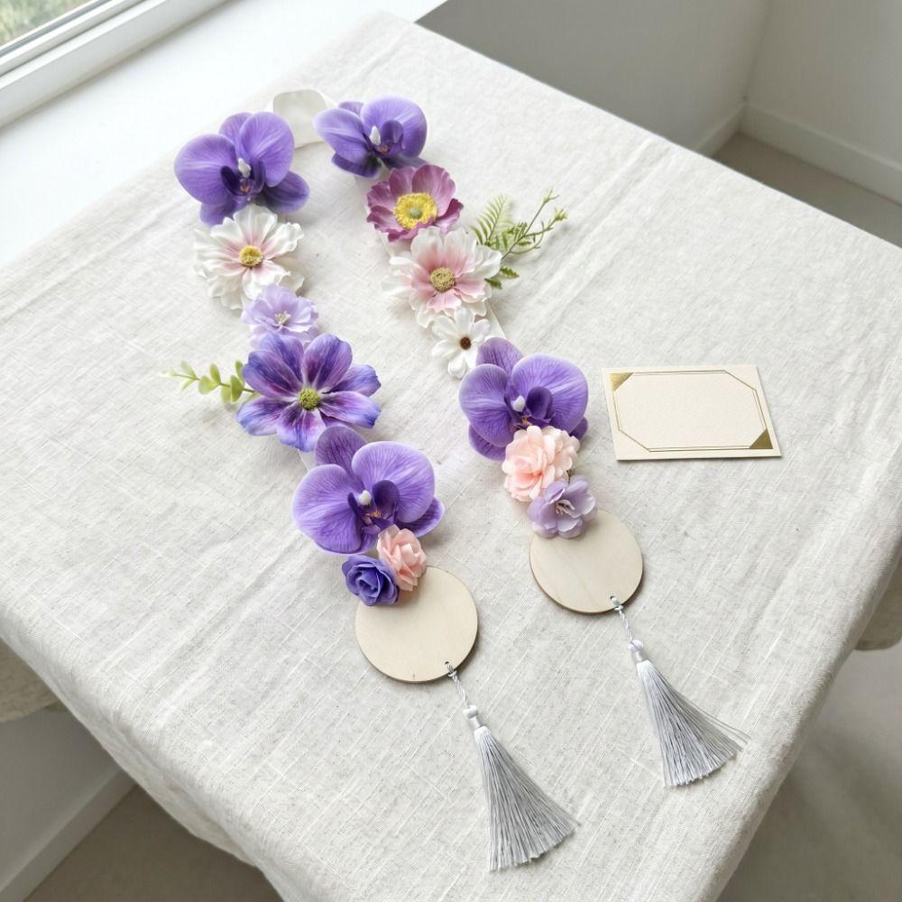 Silk Fabric Satin Flower Sash Satin Fabric Artificial Floral Garland Party Decoration