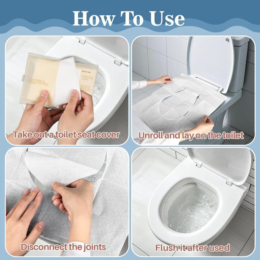 20/50/100pcs Disposable Toilet Seat Individually Wrapped Degradable Soluble Water Toilet Covers Paper Travel Hotel Toilet Pads