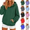 Women's Loose Fit Hoodie Sweatshirt Color Casual Pullover