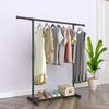 Double Pole Coat Rack Simple Reinforced Steel Frame Clothing Rack Bedroom Mobile Drying Rack Minimalist Floor Clothes Hanger