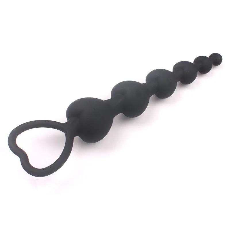 New Heart beads Soft Anal Plug anus Toys Big Balls Silicone G-Spot Stimulating Butt Plugs Adult Sex Couple Sexy