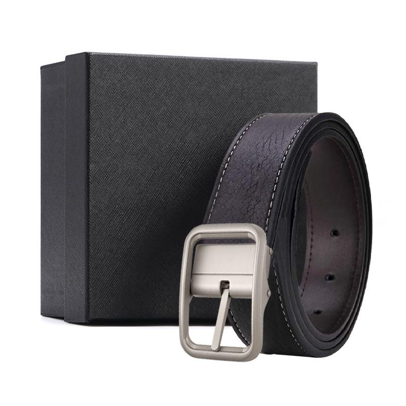 

elt en s lower eather First Layer owhide in Buckle Leather Belt ersatile Business tyle Belt 120*3.3cm