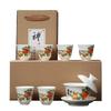 Premium Porcelain Gai Wan Tea Set For Home Traditional Chinese Brewings Household Hand Grasp Bowl Set For Household