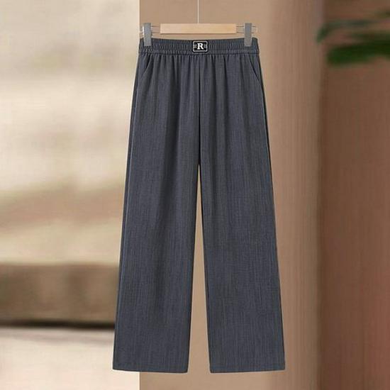 

High-Waisted Casual Drapey Pants for Middle-Aged & Elderly Women - Spring/Summer Style 2XL (135-150 jin) сірий колір