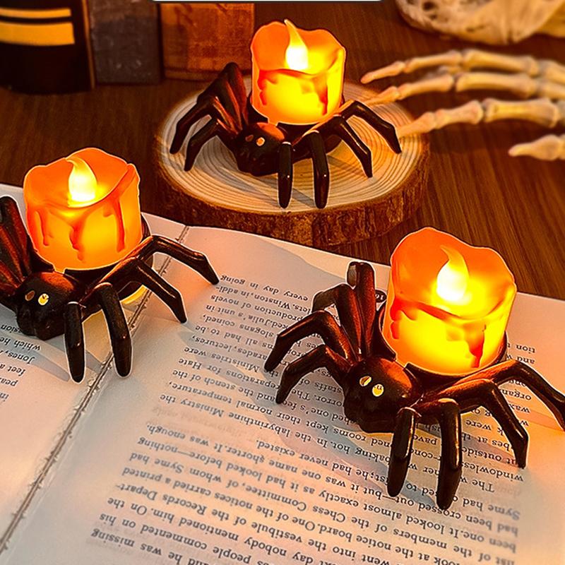 Halloween Spider Candle Light LED Electronic Light Nightlight Party Atmosphere Decoration Decoration Ornament Photogr