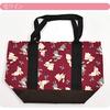 Kimono Japanese Style Bag Single Item Canvas Lunch Tote Bag Small Pattern Pongee Handbag Ladies Nightingale Beige [Nagomiya] GU-23