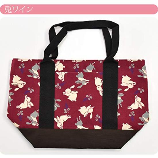 Kimono Japanese style bag single item canvas lunch tote bag small pattern pongee handbag ladies nightingale beige [Nagomiya] GU-23