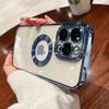 Luxury Plating Charm Logo Hole Hollow Case For iPhone 14 13 11 12 Pro XR X XS Max 7 8 Plus SE3 Soft Transparent Shockproof Cover