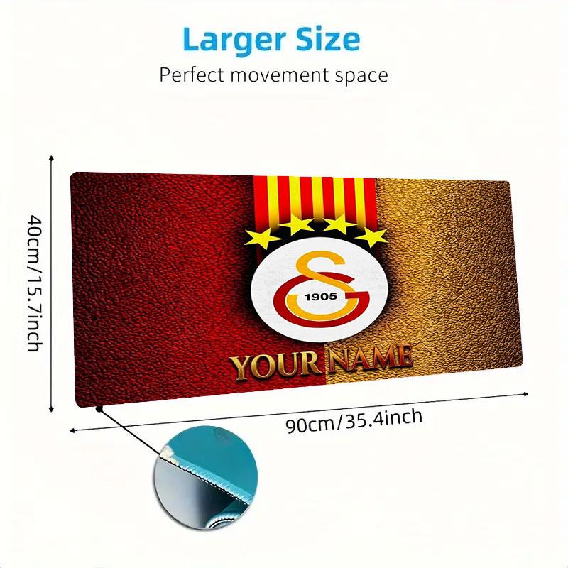 Galatasaray S Custom Name Large Size Mouse Pad Large Gaming Table Cushion Non-slip Laptop Tablet Big Mousepad XXL Mat Mini PC Playmat With Lock Edge