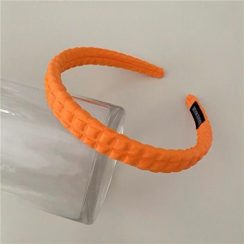 

Конфетный цвет Высокая корона Повязка на голову для умывания лица с губкой Узор повязки для волос оранжевый