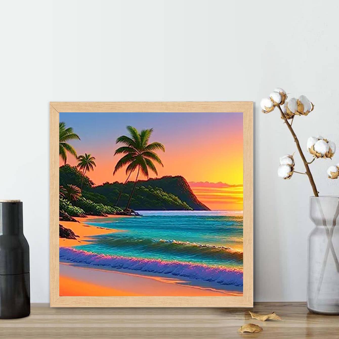 

5D Diy Алмазная картина Пляжная Алмазная вышивка Полный набор аниме Наборы для вышивки крестом Домашний декор Подарок ручной работы Round 30x30cm