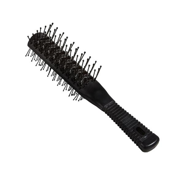 Rippenkamm, weiche Zähne, ergonomischer Griffkamm für Salon-Locken, nicht geknotet, professionelles Haar, Schwarz, für den Heimgebrauch