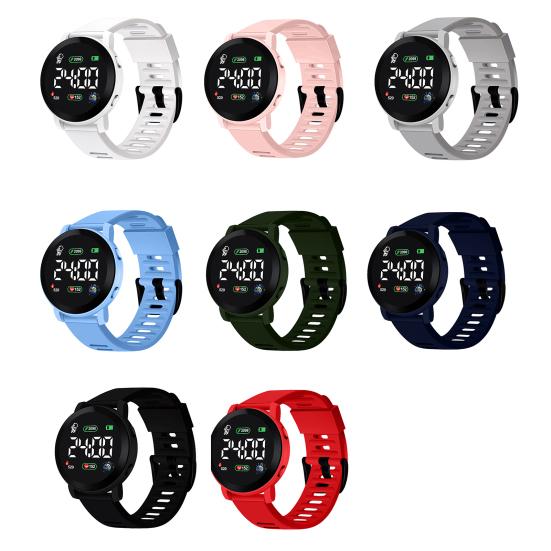 Yousheng Student Watch LED Display Waterproof High Accuracy Long Battery Life Low Consumption Precise Time Casual Silicone Watchband Electronic Watch