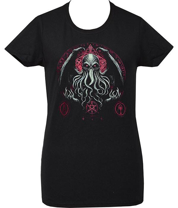 Cthulhu Horror T-Shirt H P Lovecraft Cryptid Lovecraftian Tentacles L