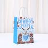 StoBag 2026 NEW Cowboy Party Paper Bag Gift Wrapping Bag for Sweets Blue Western Theme Paper Bags for Candy Baby Shower Birthday