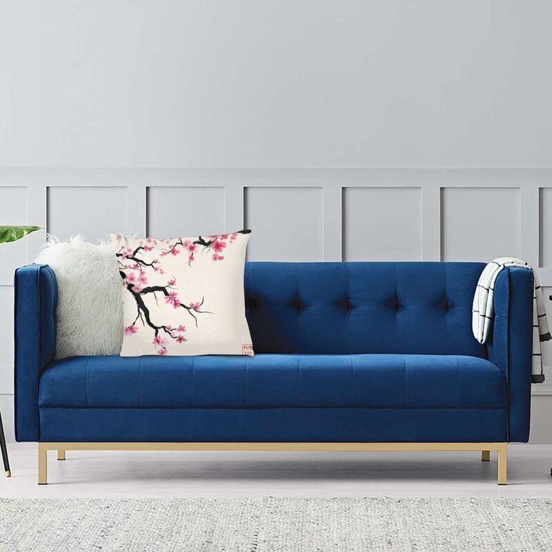 Watercolor Sakura Cherry Blossoms Pillow Case 40X40Cm Home Decoration Japanese Floral Modern Cushion Cover Car Pillowcase