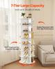 7 Tiers Rotating Shoe Rack Tower with Wheels, Movable 360° Spinning Carousel Display, Lazy Susan Organizer Closet Shelf for Living Room, Entryway,